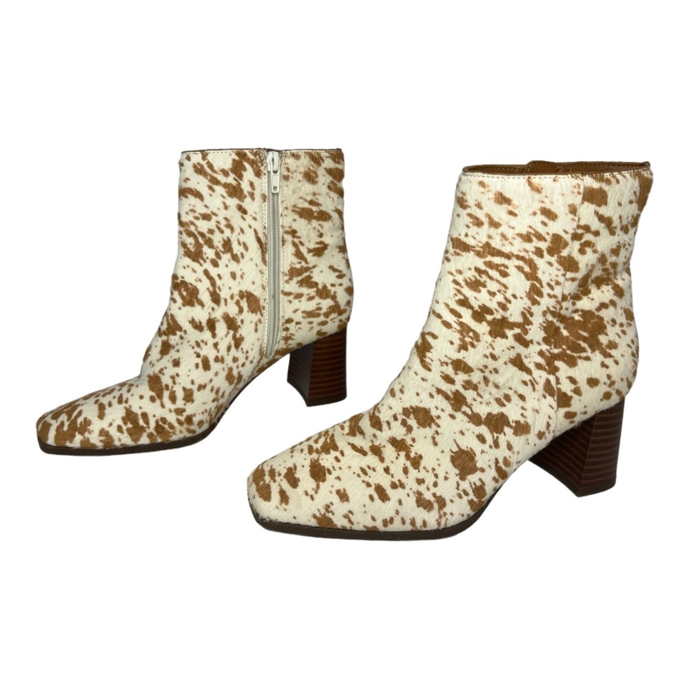 INC Womens Calf Hair Square Toe Ankle Boots Size 6